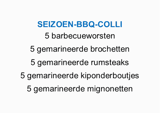 Afbeelding van Seizoensbarbecuecolli (zie info)