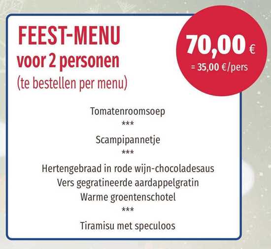 Afbeelding van FEEST MENU voor 2 personen